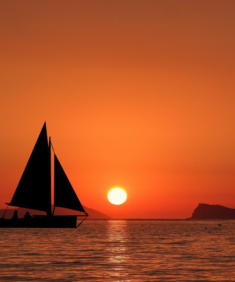 Sunset sailing rhodes island